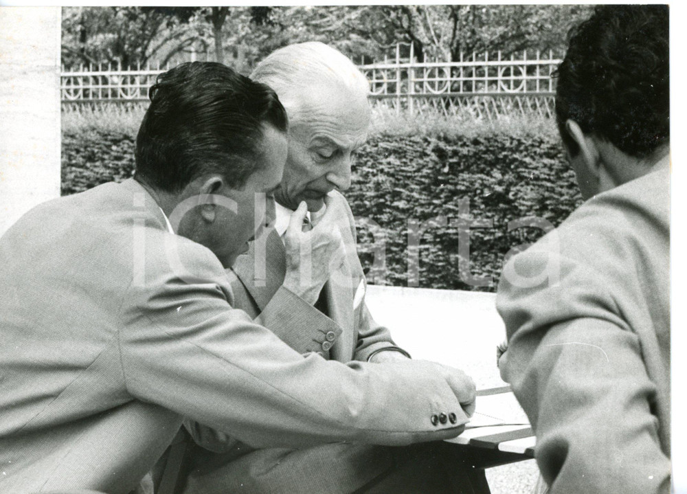 1956 ABANO TERME Presidente del Consiglio Antonio SEGNI in vacanza *Foto 18x13
