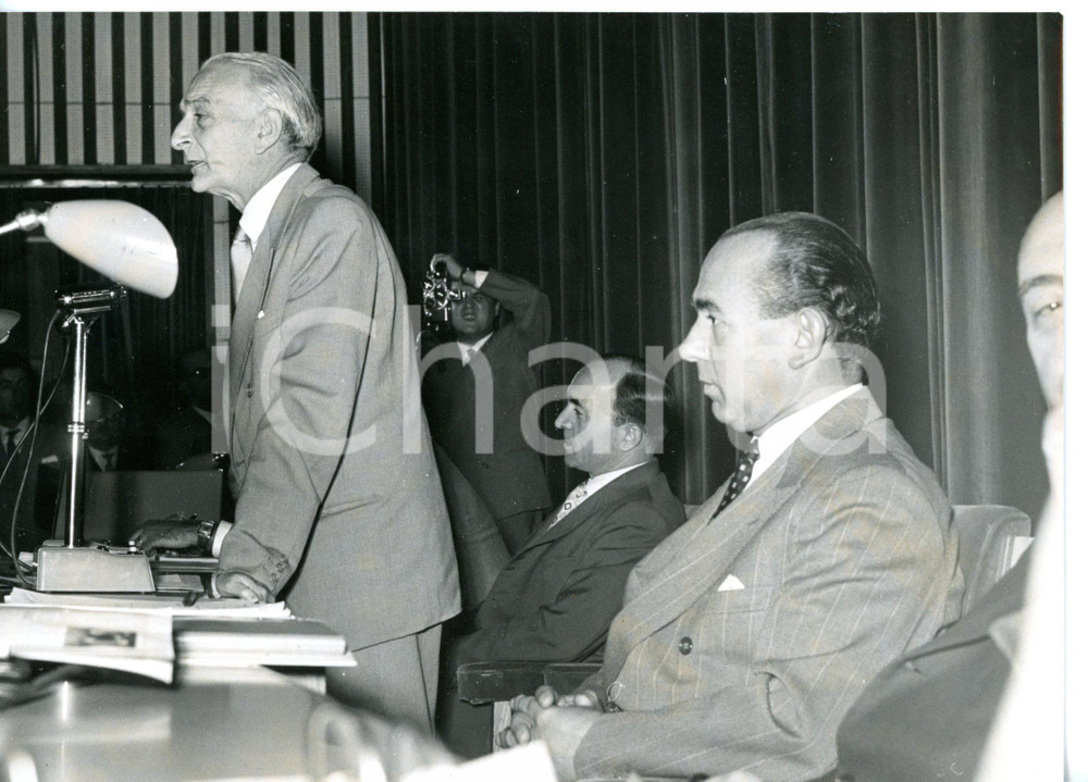 1955 ROMA - COLDIRETTI Antonio SEGNI al tavolo degli oratori - Foto 18x13 cm