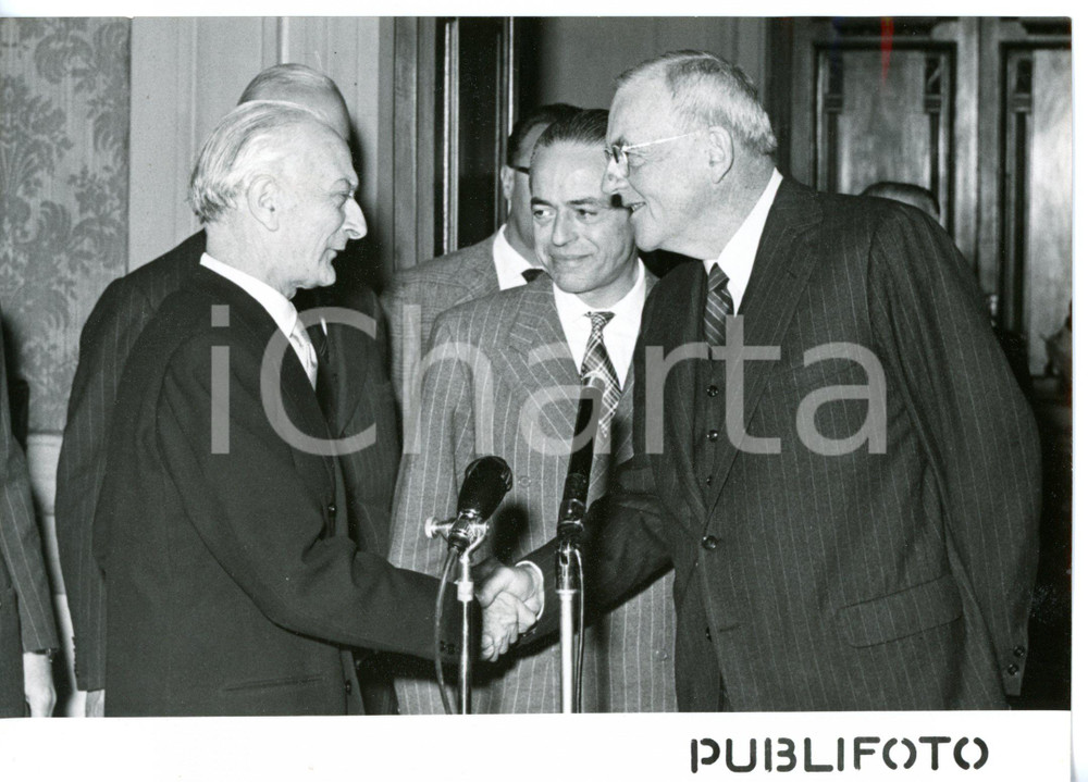 1955 ROMA Antonio SEGNI riceve al Viminale John Foster DULLES *Foto 18x13 cm