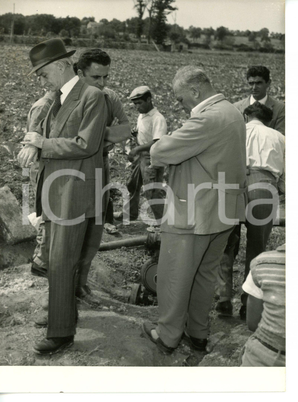 1955 SASSARI Antonio SEGNI segue lavori per la ricerca dell'acqua *Foto 13x18