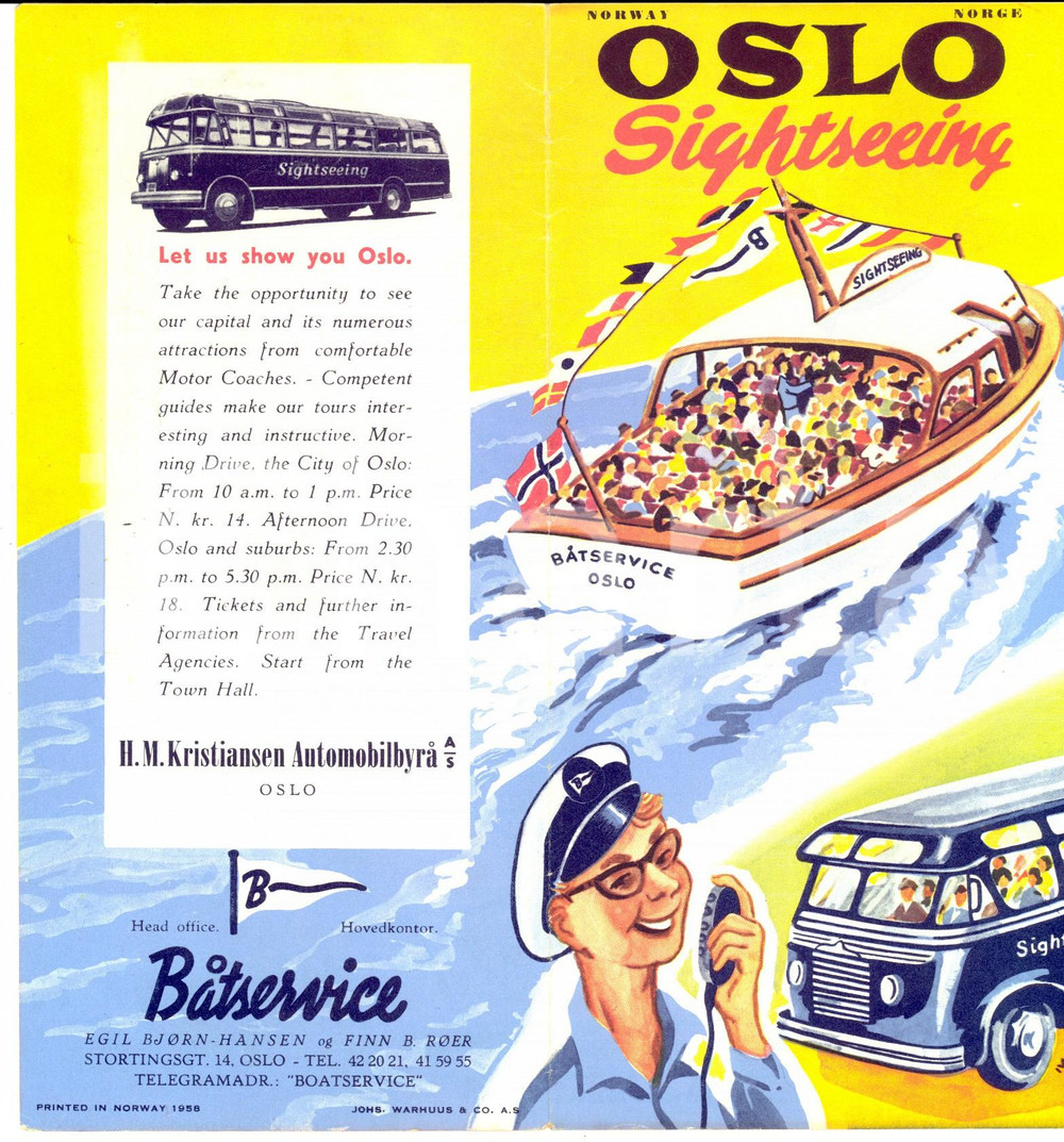 1959 OSLO (NORWAY) Sightseeing - VINTAGE brochure ILLUSTRATED
