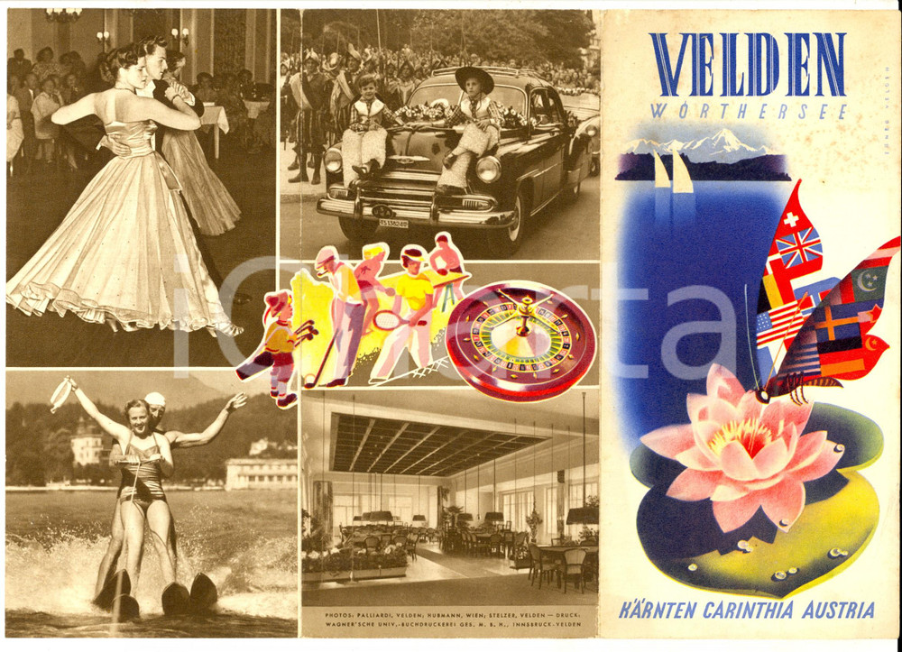 1955 ca VELDEN AM WORTHER SEE - CARINTHIA AUSTRIA *Pieghevole illustrato vintage