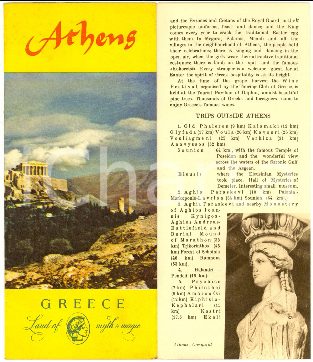 1957 ATHENS (GREECE) Land of myth - VINTAGE brochure illustrated English