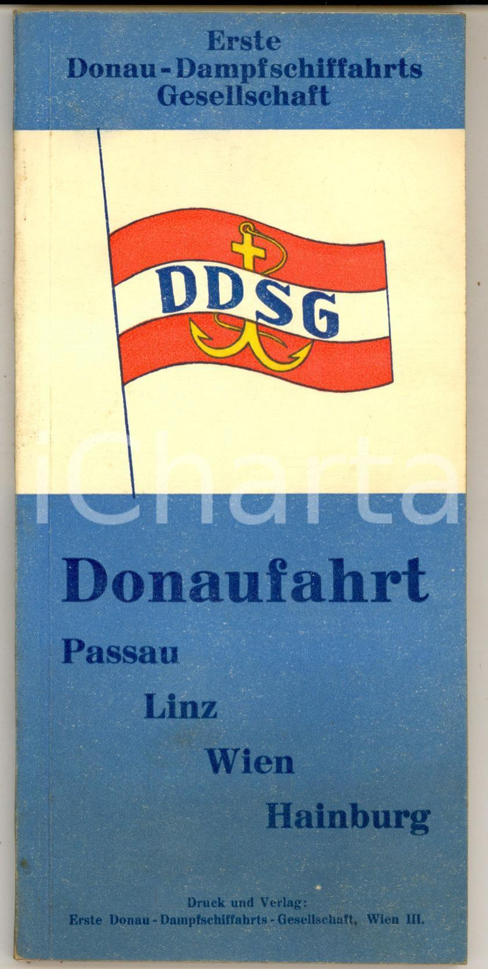 1955 ca DONAUFAHRT Passau - Linz - Wien - Hainburg - Libretto TURISMO 96 pp. Libretto turistico, illustrato, con numerose pubblicit&agrave; vintage. CONDIZIONI: G PAGINE: 95    originale e autentica 1
