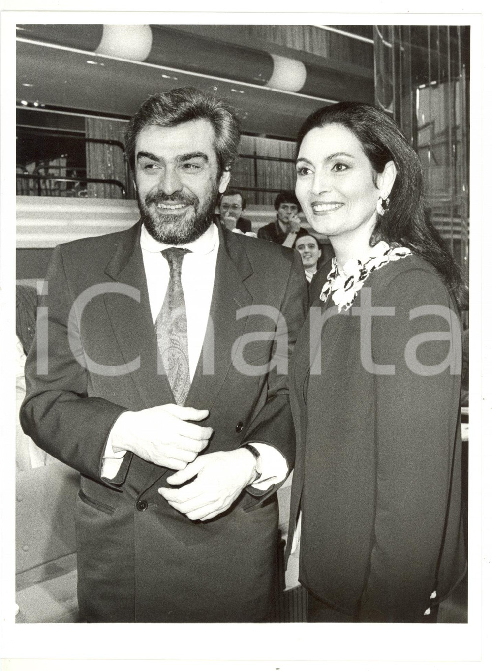 1990 ca RAI UNO - GIOCAQUIZ DIXAN Ritratto di Giovanni GORIA *Foto 18x24 cm
