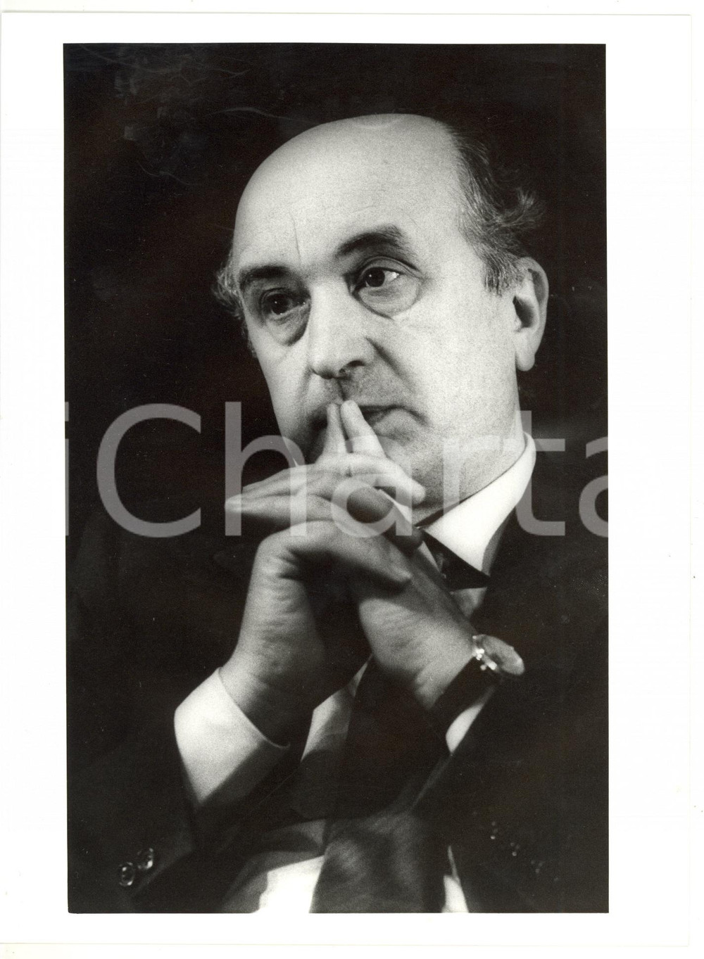 Fotografia d epoca originale 1990 ca MILANO Convegno DC  Ritratto di Ciriaco DE MITA Fotografia 18x24 cm 1