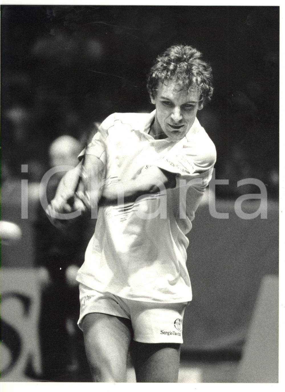 1987 COPPA DAVIS - TENNIS Svezia-India 5-0 - Mats WILANDER in azione *Foto 18x24