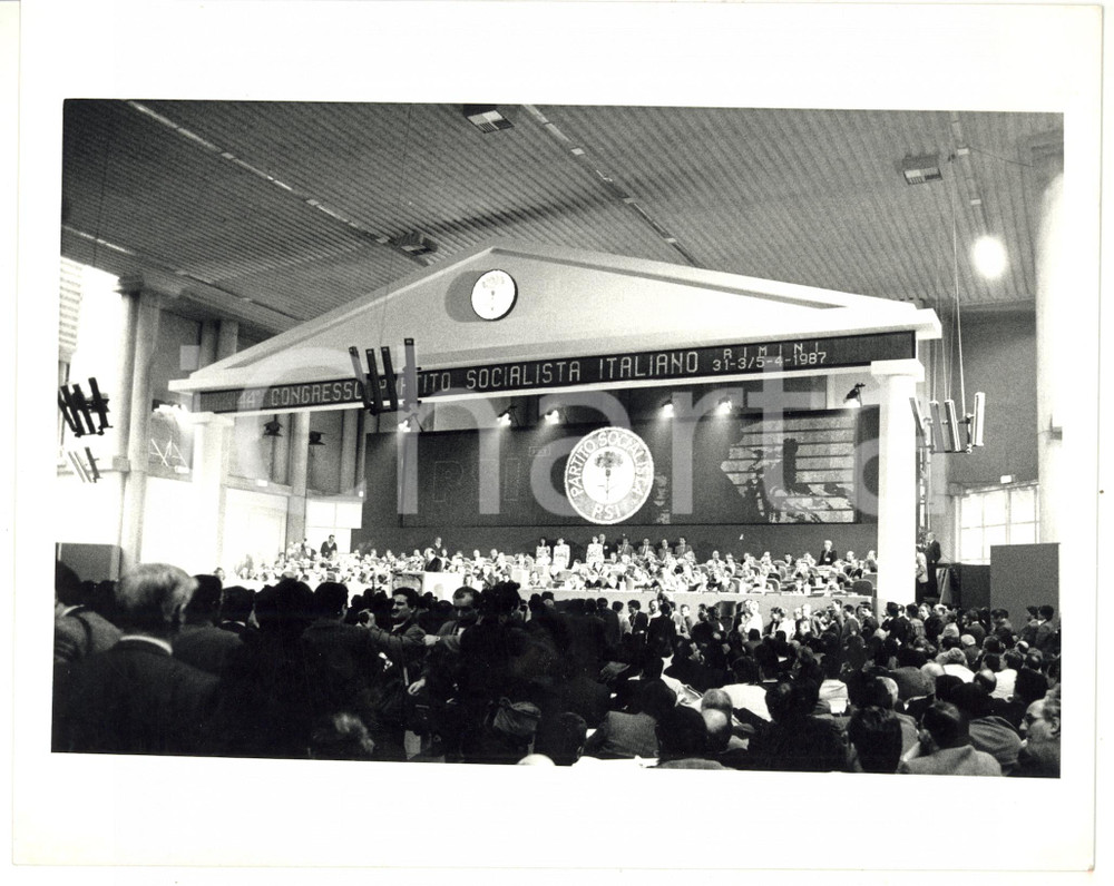 1987 RIMINI 44° Congresso PARTITO SOCIALISTA ITALIANO - Veduta del palco *Foto
