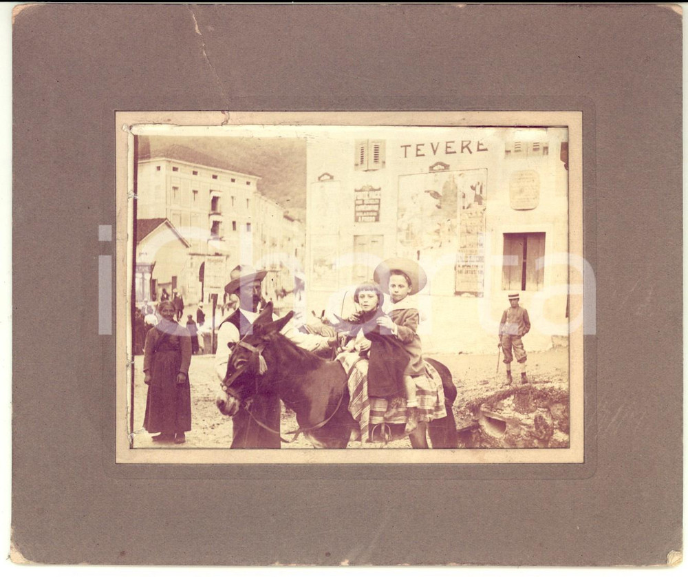 1910 ca LAZIO Famiglia con bambini a dorso di mulo FOTO RARA LEGGERE DESCRIZIONE
