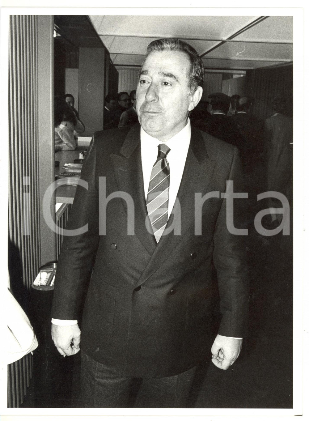 Fotografia d epoca originale 1990 ca ROMA Ritratto di Biagio AGNES presidente RAI Foto 18x24 cm 1