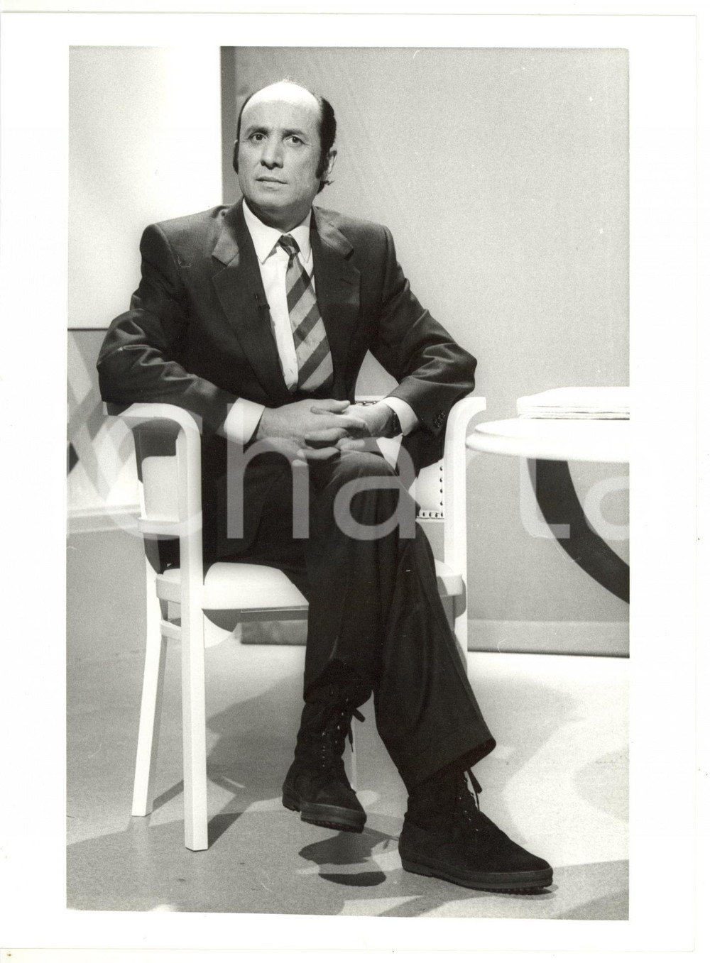 Fotografia d epoca originale 1990 ca MILANO Ritratto del giornalista Francesco ALBERONI 5 Foto 18x24 cm 1