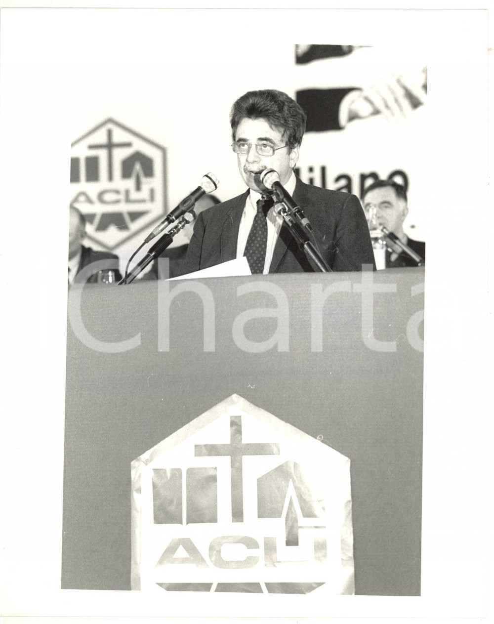 1988 MILANO - ACLI Discorso di Achille OCCHETTO *Foto VINTAGE 20x25 cm