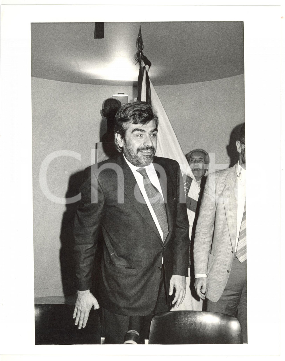 Fotografia d epoca originale 1985 ca Ristampa 1990 ROMA Convegno DC  Ritratto di Giovanni GORIA Foto 1
