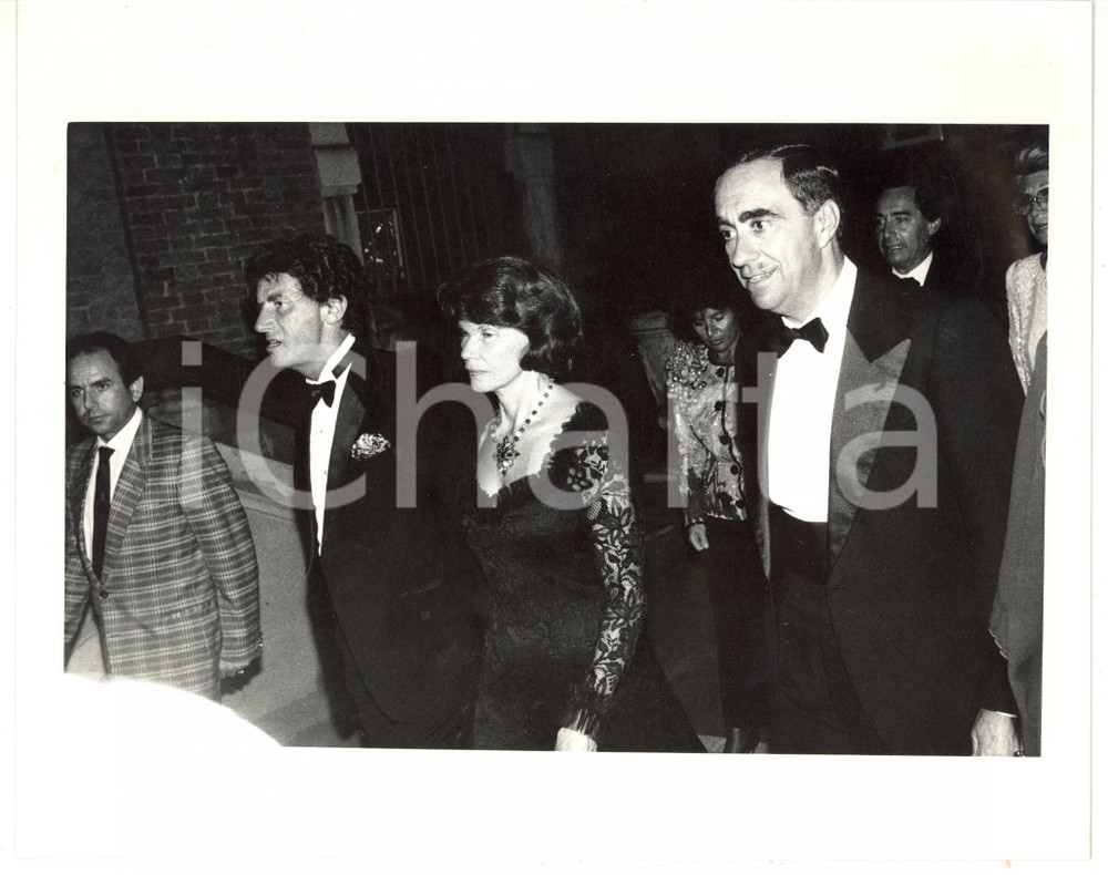 1990 ca ROMA Franco CARRARO con Danielle MITTERRAND *Foto 25x20 cm