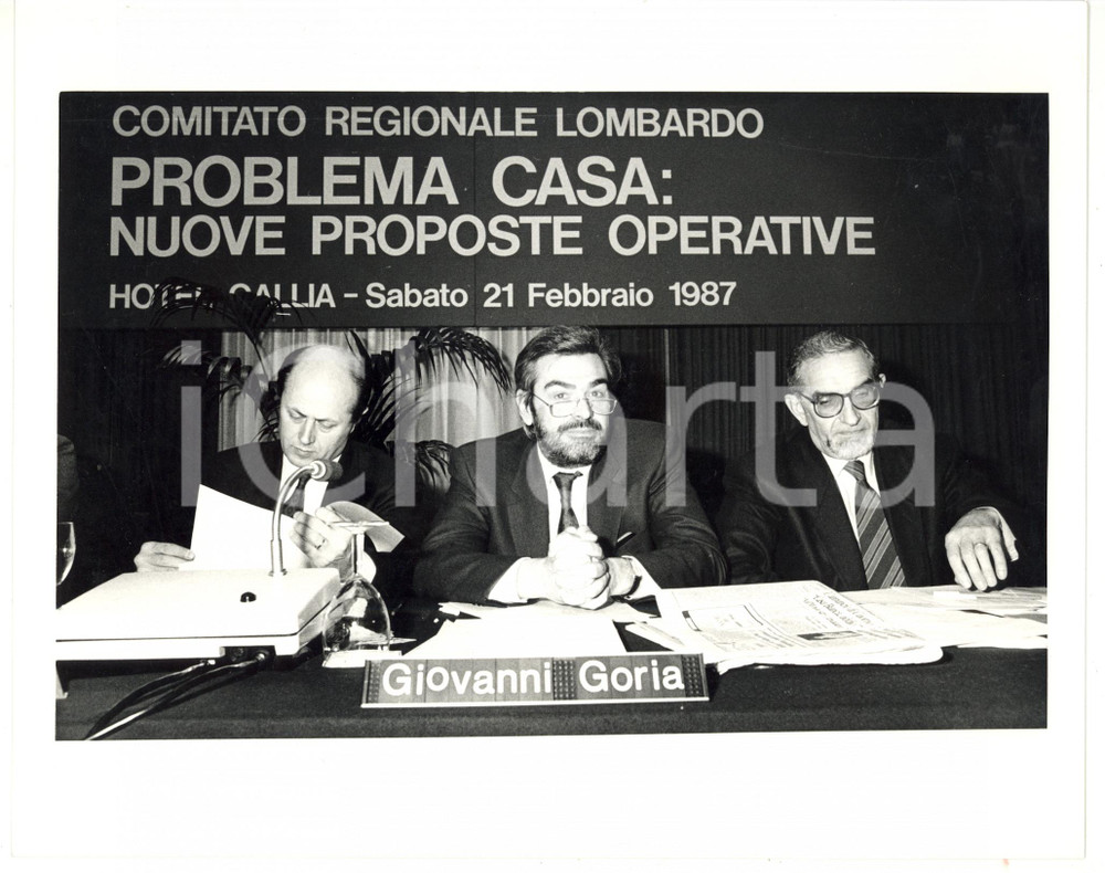 1987 MILANO Hotel Gallia - CRL - Conferenza con il ministro Giovanni GORIA *Foto