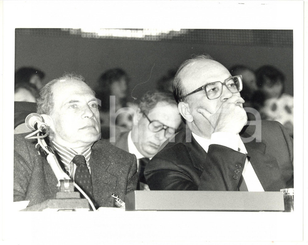 1987 RIMINI 44° Congresso PSI - Ritratto di Enrico MANCA (4) *Foto VINTAGE 25x20