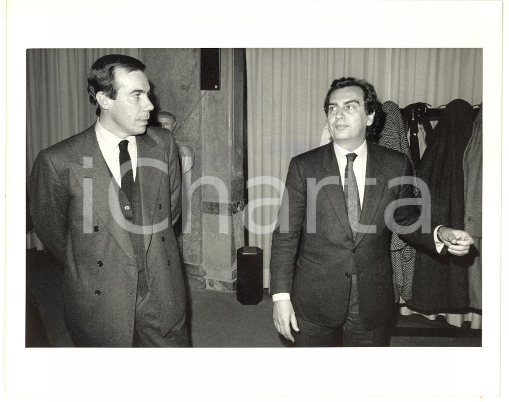 1990 ca MONTEDISON Ritratto di Carlo SAMA con Carlo BRUNO (3) *Foto 25x20 cm Fotografia di agenzia. CONDIZIONI: GFORMATO: 25x20 cm     originale e autentica 1