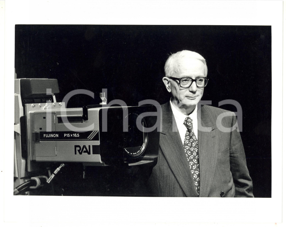 1985 ca RAI Ritratto del giornalista Enzo BIAGI (1) *Fotografia ARTISTICA 25x20 cm