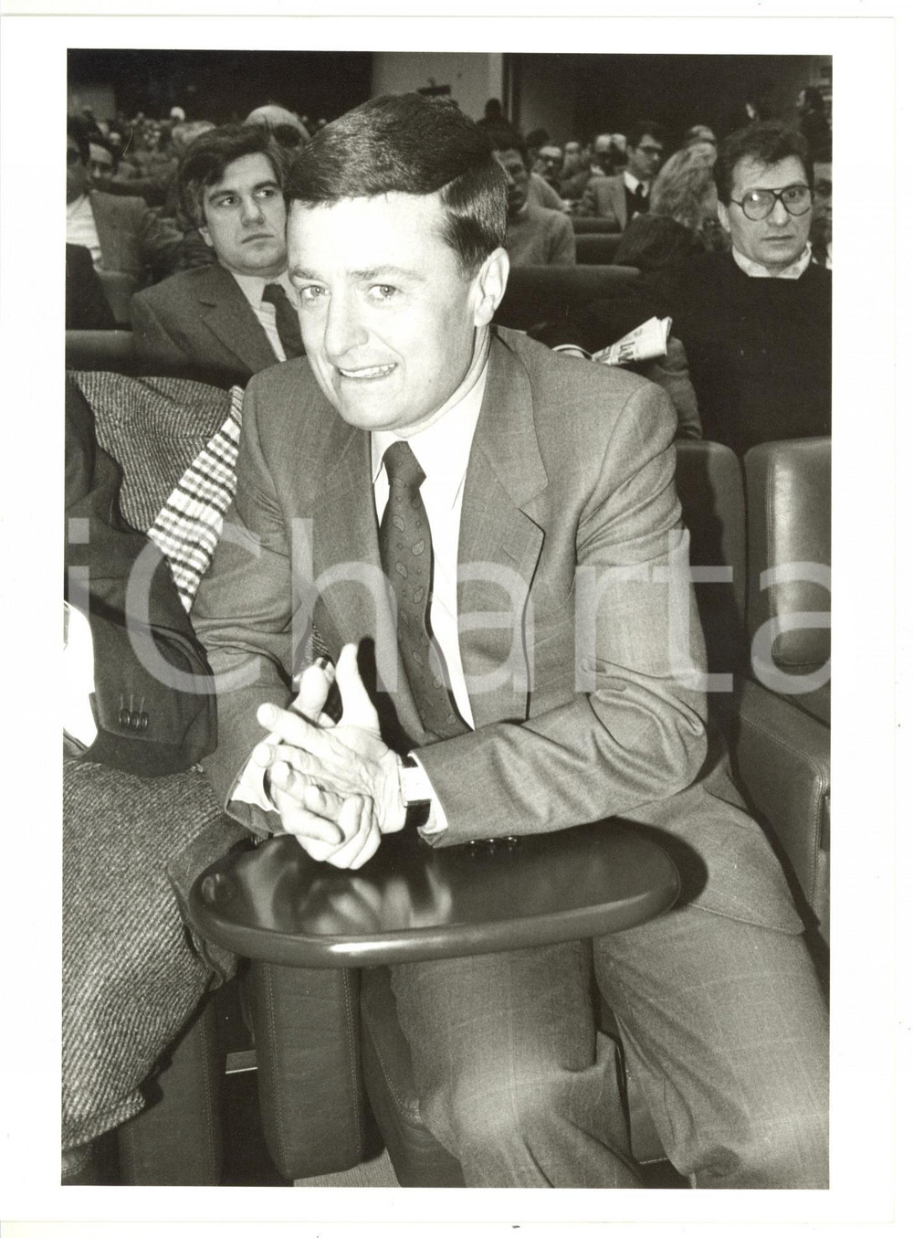 1990 ca MILANO Convegno DC - Ritratto di Massimo DE CAROLIS *Foto 18x24 cm