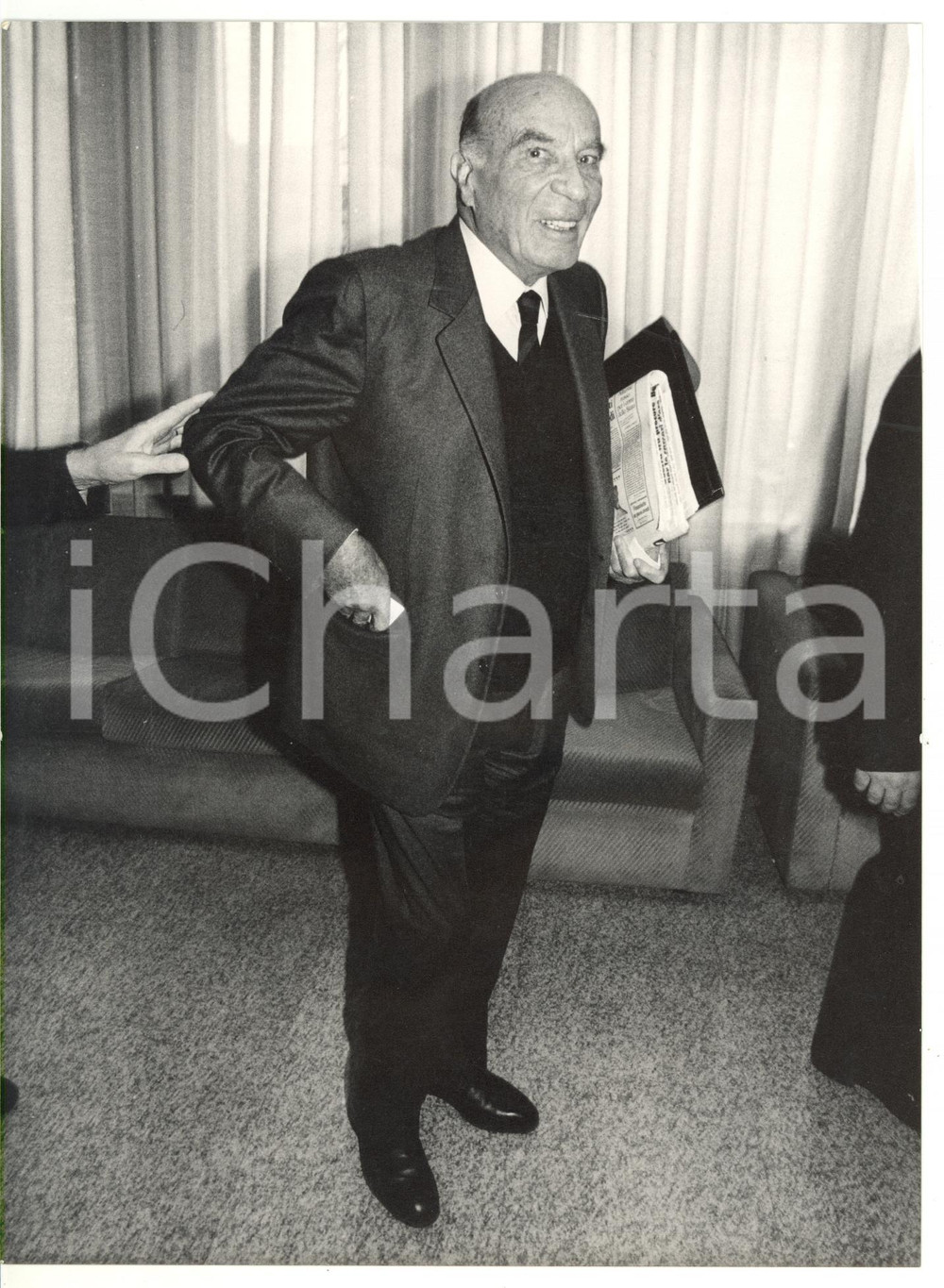 1989 MILANO Convegno DC - Ritratto di Guido CARLI *Foto 18x24 cm