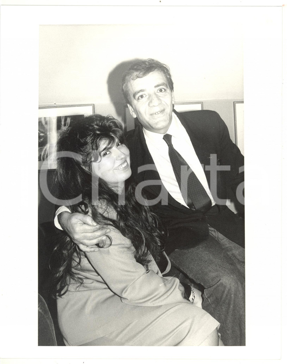 1985 ca MONZA Mino REITANO con la moglie Patrizia - Fotografia VINTAGE 20x25 cm