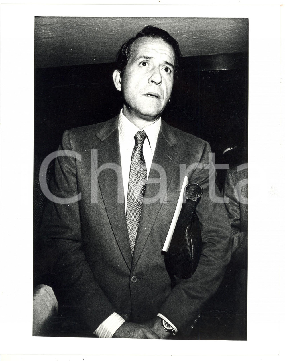 1985 ca RAI Ritratto del giornalista Antonino FAVA - Foto VINTAGE 20x25 cm