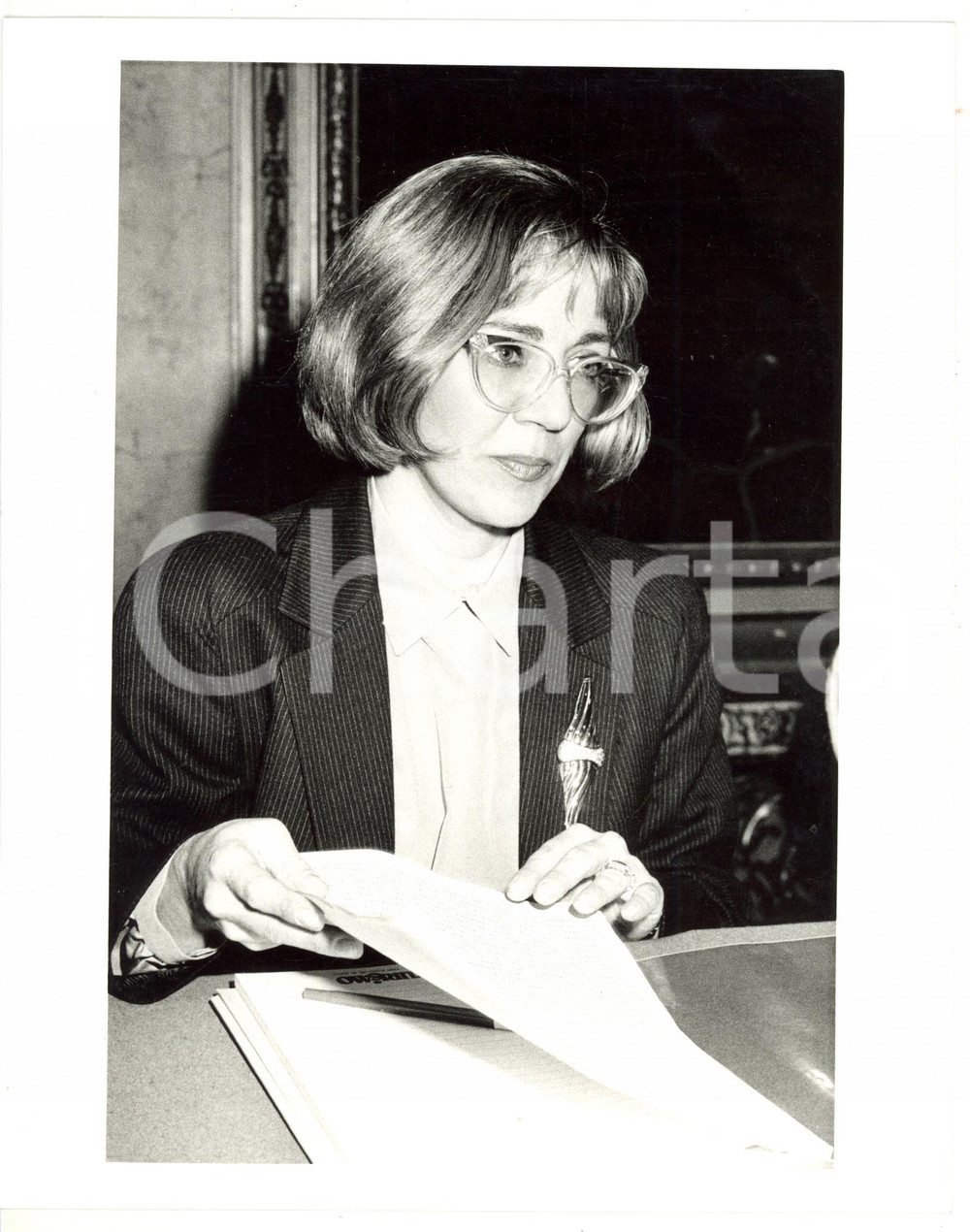 1990 ca FEDERAZIONE STAMPA ITALIANA Ritratto di Giuliana DEL BUFALO - Foto 20x25