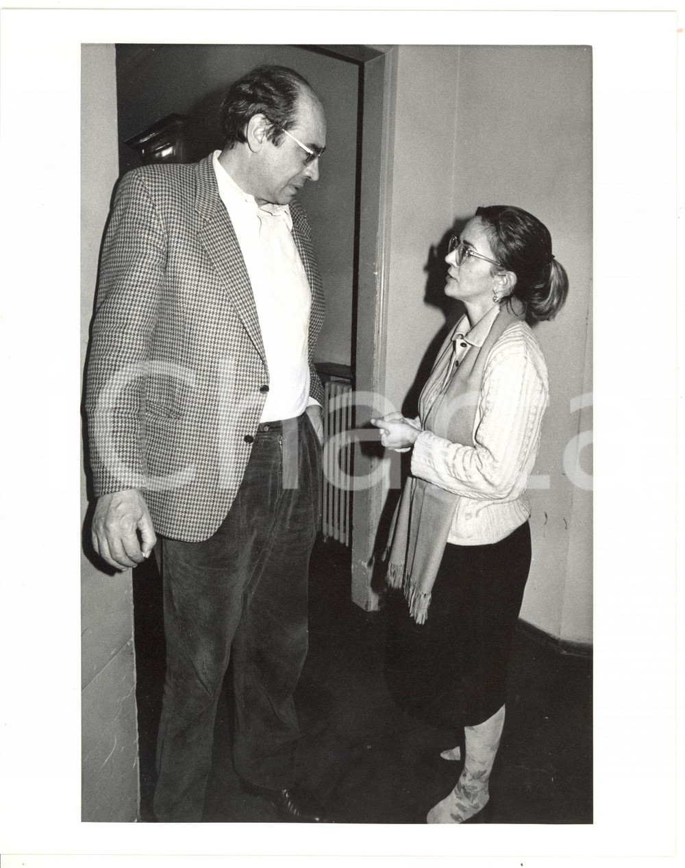 1990 ca FEDERAZIONE STAMPA ITALIANA - Giuliana DEL BUFALO con Giorgio SANTERINI