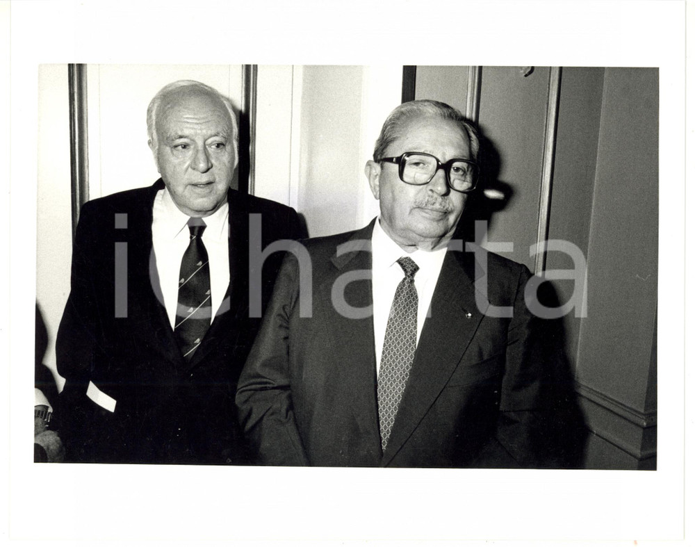 1990 ca ASSOLOMBARDA Ottorino BELTRAMI con Walter FONTANA *Foto VINTAGE 25x20 cm