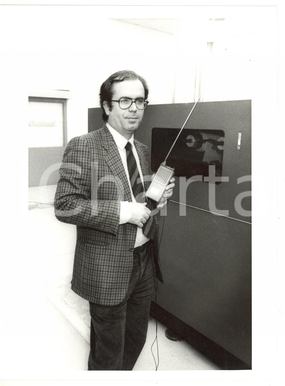 1990 ca ITALIA OGGI Ritratto del direttore Marco BORSA - Fotografia 18x24