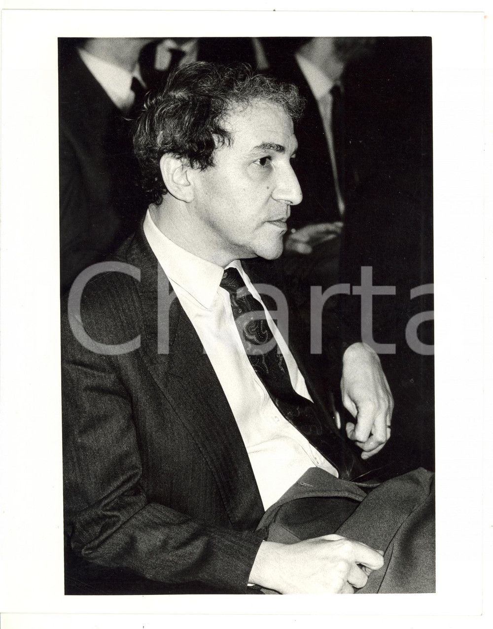 Fotografia d epoca originale 1990 ca MILANO Ritratto del giornalista Giorgio BOATTI Foto 20x25 cm 1