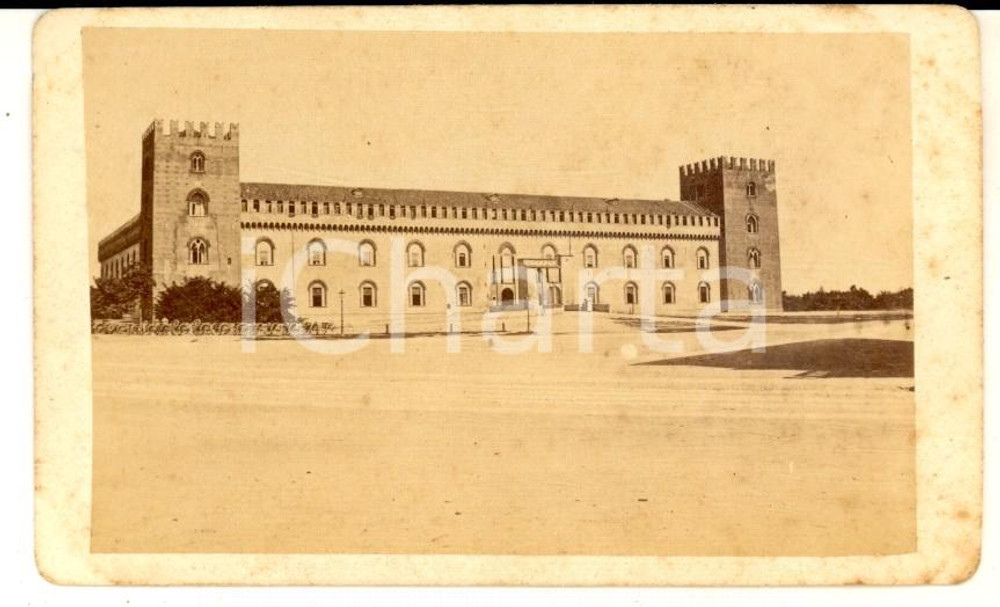 1870 ca PAVIA Veduta del Castello Visconteo - Foto VINTAGE C. DEGOIX CDV