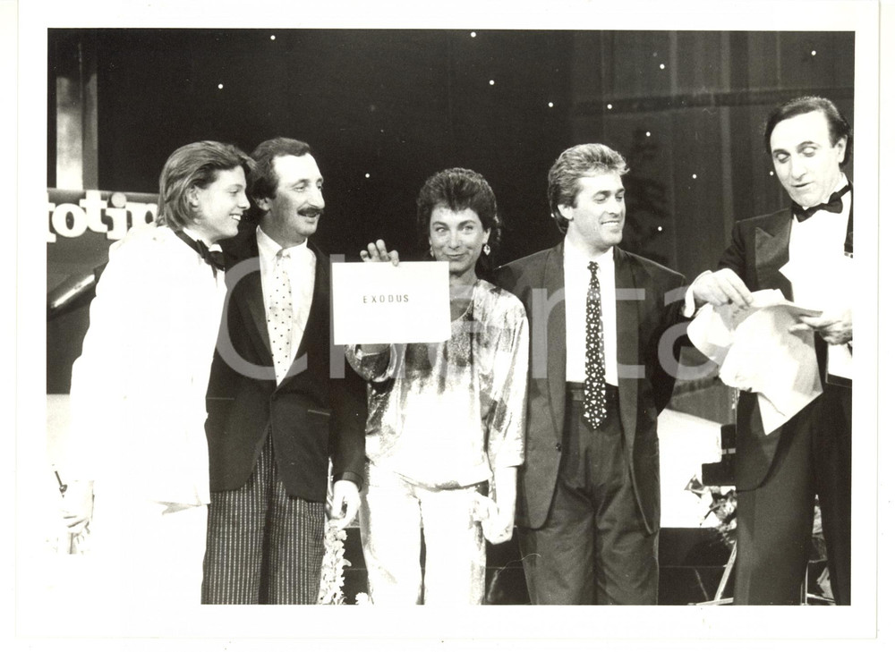 1985 FESTIVAL DI SANREMO - RICCHI E POVERI sul palco con Pippo BAUDO *Foto 24x18