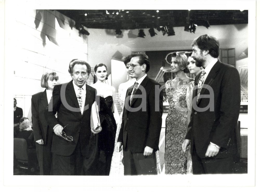 1985 ca COSTUME Mike BONGIORNO in trasmissione - Foto VINTAGE 24x18 cm