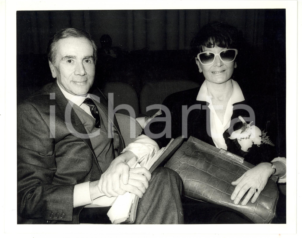1987 COSTUME Enzo TORTORA in platea con la sorella Anna *Foto VINTAGE 25x20
