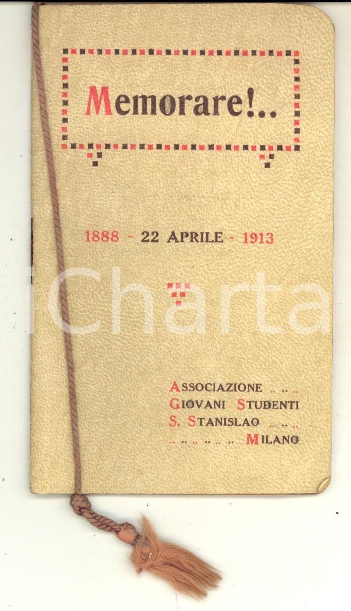 Libro, pubblicazione d epoca 1913 MILANO Associazione SAN STANISLAO Vademecum spirituale pei giovani 30 pp. 1