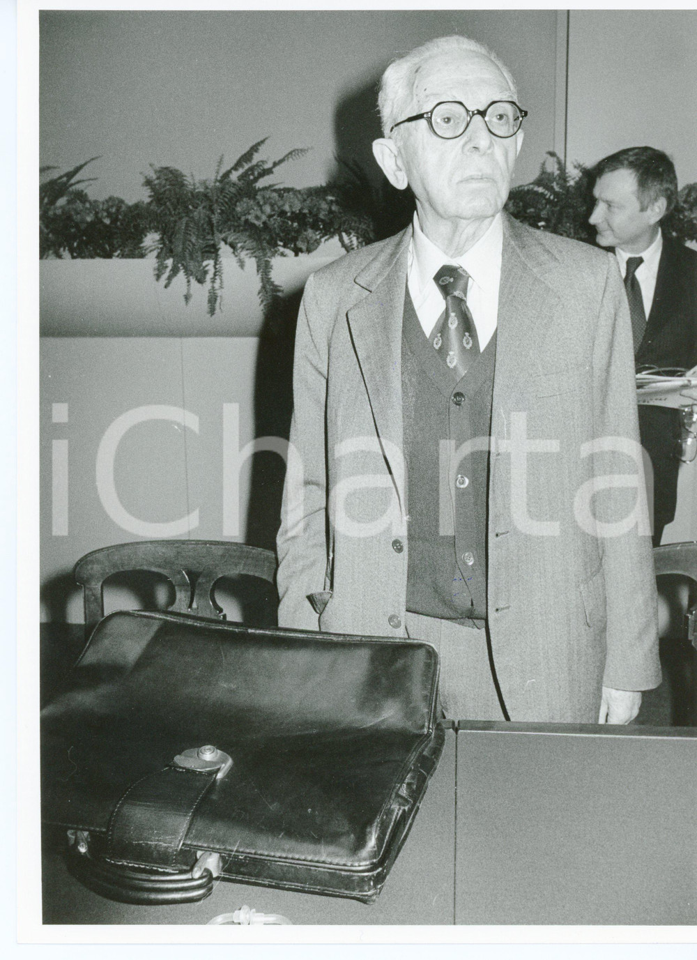 1985 ca PRI Ritratto del giornalista Leo VALIANI - Fotografia 18x24 cm