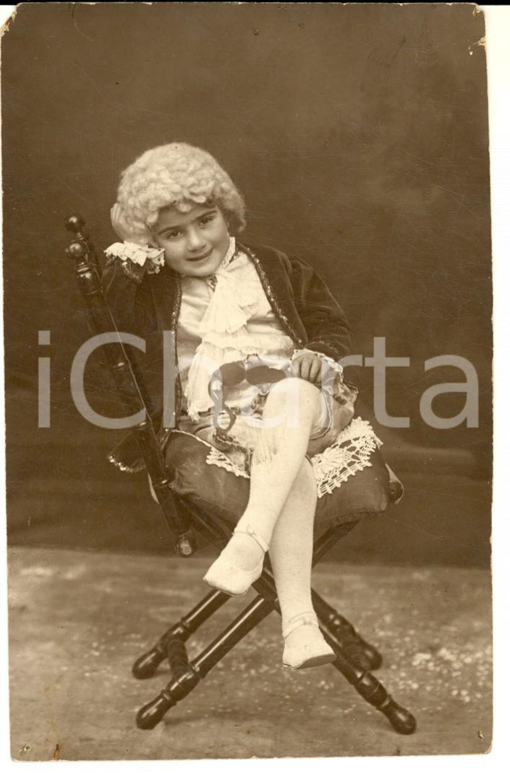 1920 ca ITALIA CARNEVALE Bambino in costume storico *Foto cartolina CURIOSA