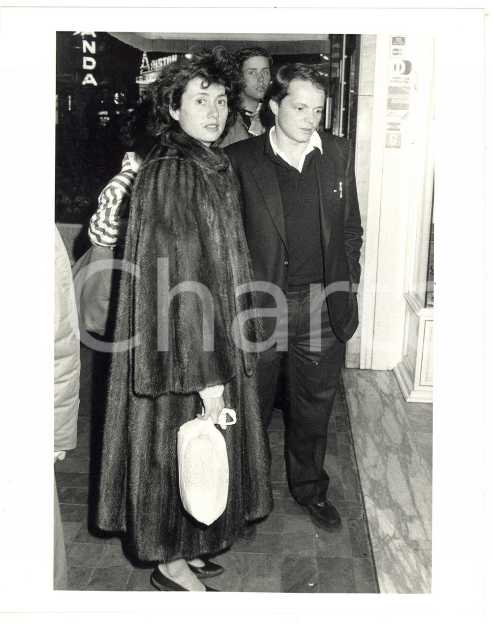 1985 SANREMO Cantante Gigliola CINQUETTI in pelliccia *Foto VINTAGE 20x25 cm