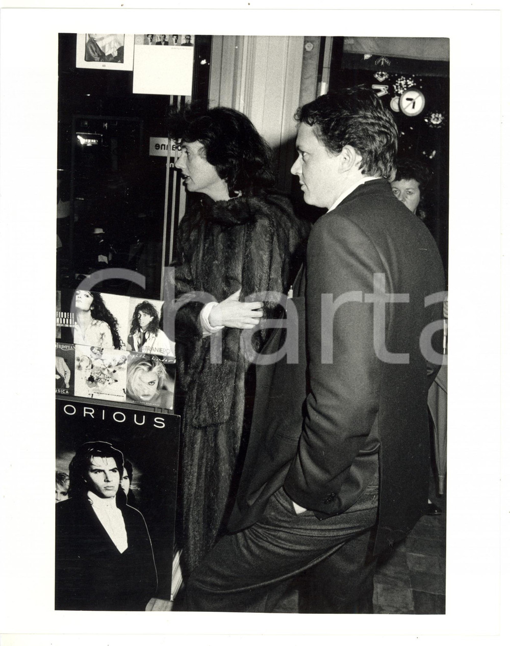 1985 SANREMO Cantante Gigliola CINQUETTI in pelliccia - Foto VINTAGE 20x25 cm