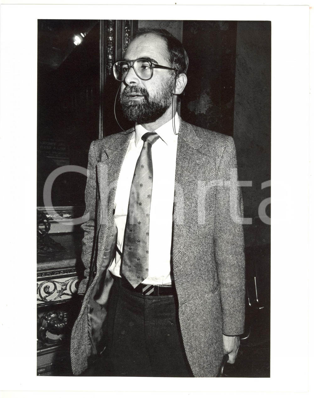 1985 ca MILANO Convegno DC - Ritratto di Antonio BALLARIN *Foto VINTAGE 20x25