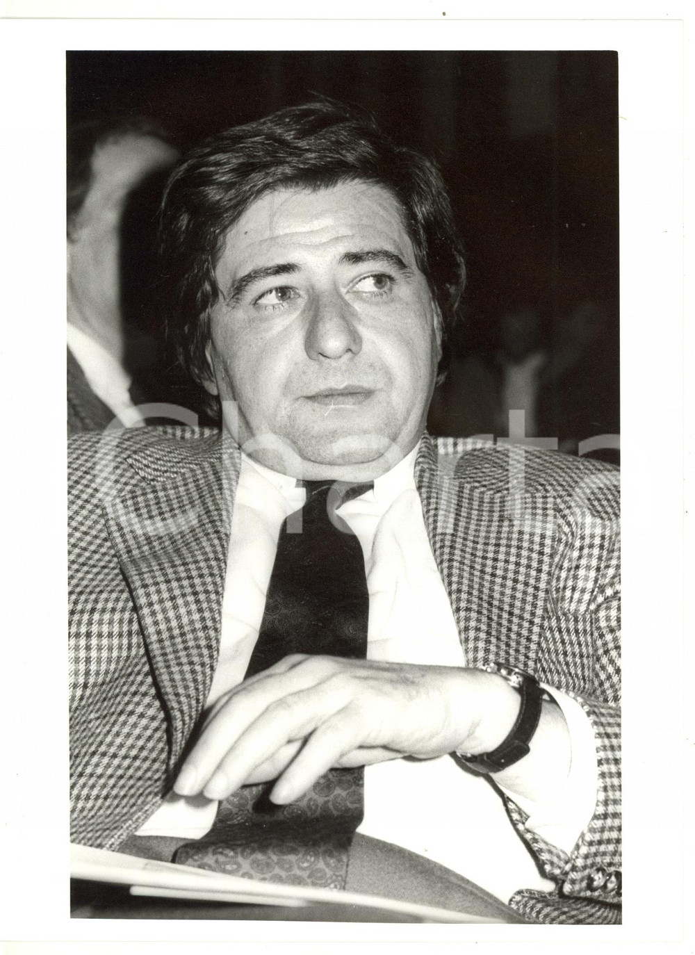 1990 ca POLITICA PSI Ritratto di Luigi COVATTA - Foto VINTAGE 18x24 cm