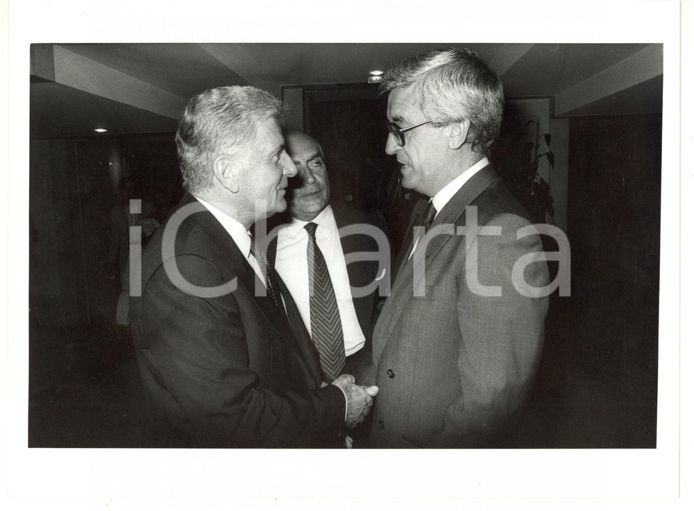 1980 ca FININVEST Sergio ZAVOLI a colloquio con Vittorio MOCCAGATTA *Foto