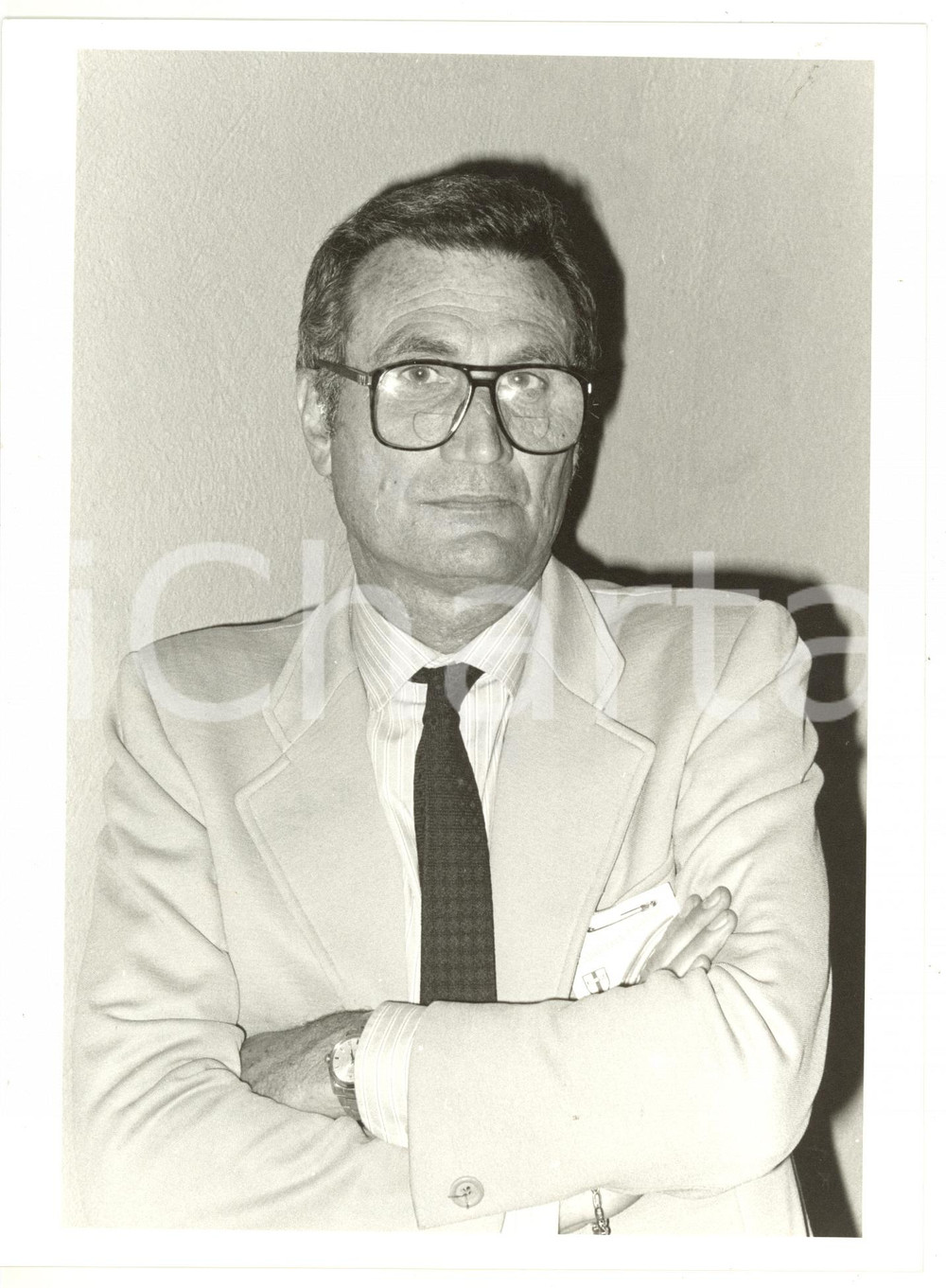 1985 ca MILANO - DC Ritratto del giornalista Gigi SPERONI *Foto VINTAGE 18x24 cm