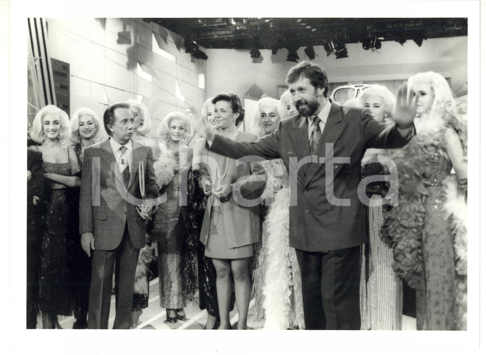1990 ca TELEMIKE Mike BONGIORNO con il campione Giulio MARLIA *Foto 24x18 cm