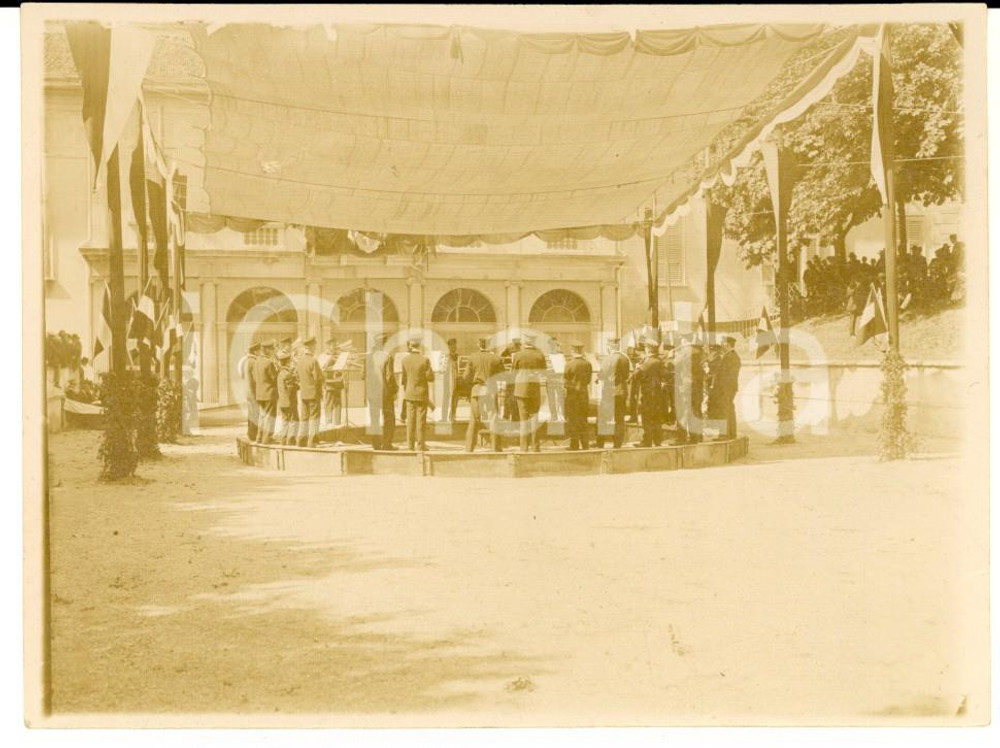 1910 ca MENAGGIO Società Filarmonica - Un concerto all'aperto *Foto RARA 12x9 cm
