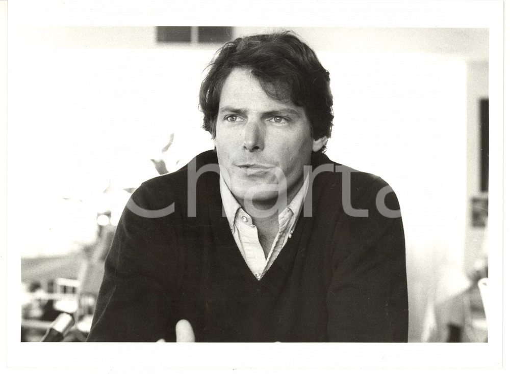 1985 ca CINEMA Ritratto dell'attore Christopher REEVE *Foto 24x18 cm