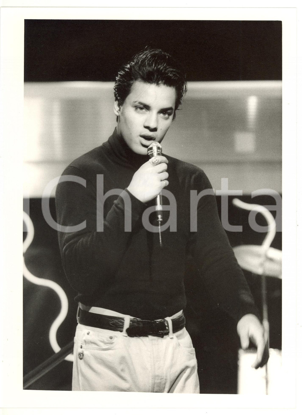 1990 ca MUSICA Ritratto del cantante inglese Nick KAMEN - Foto VINTAGE 18x24 cm