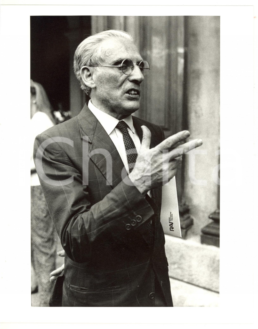1990 ca RAI TRE Ritratto del direttore Angelo GUGLIELMI *Foto VINTAGE 20x25 cm