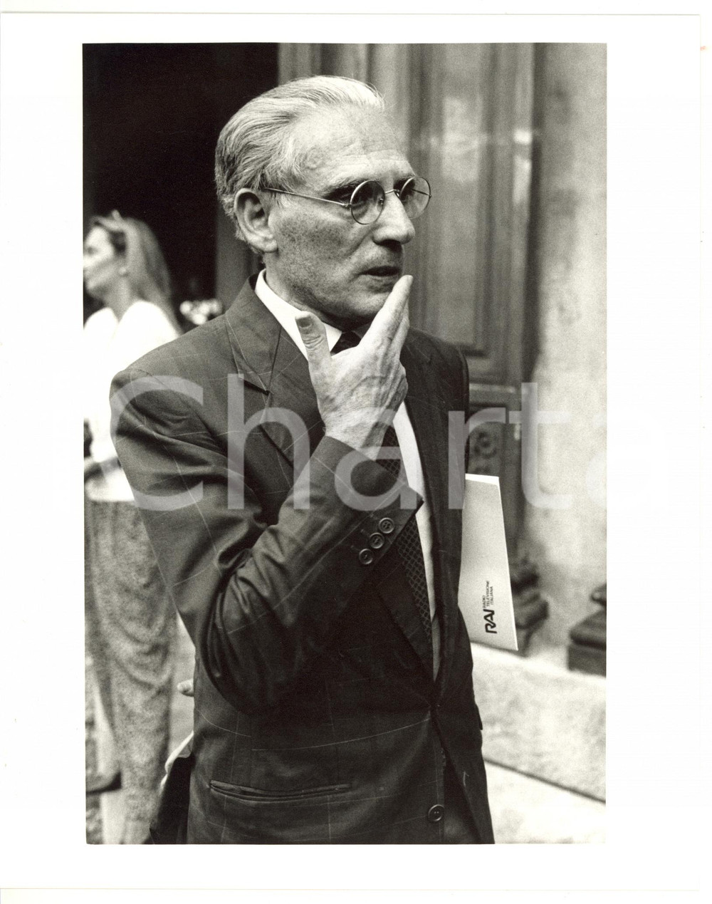 1990 ca RAI TRE Ritratto del direttore Angelo GUGLIELMI *Foto VINTAGE 20x25